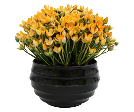Virágcserép, narancssárga, műanyag, 16cm