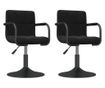 Sjedalice za kuhinju s rotacijom, 2 kom., crne, baršunaste