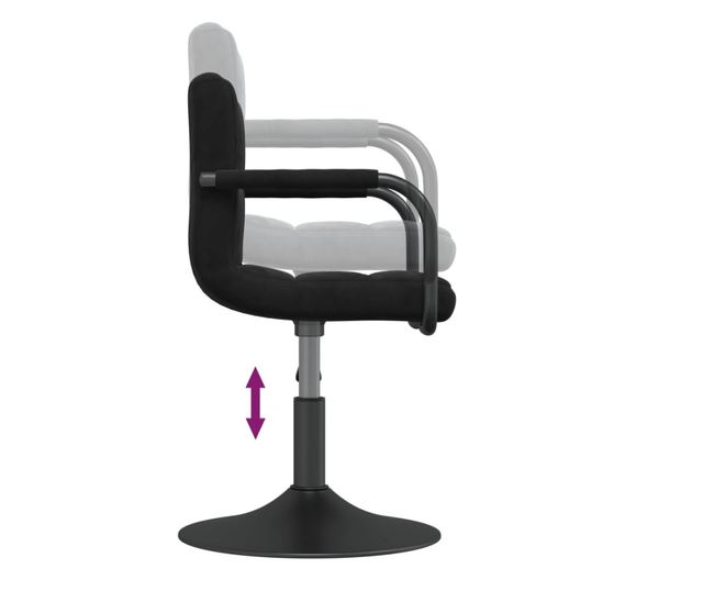 Sjedalice za kuhinju s rotacijom, 2 kom., crne, baršunaste