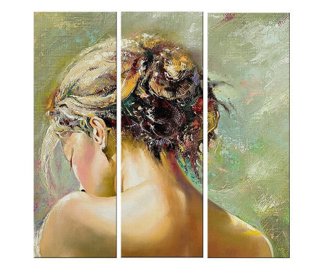 Set tablou DualView Startonight Spate de femeie, luminos in intuneric, 180 x 180 cm (3 piese 60 x 180 cm)