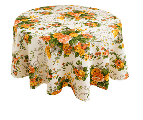 Покривка за маса елипса - Букет оранжени цветя