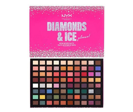 Pirosító paletta, NYX, Diamonds Ice, 80 árnyalat