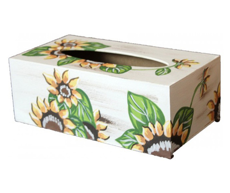 Cutie din lemn pentru servetele, cutie pictata manual