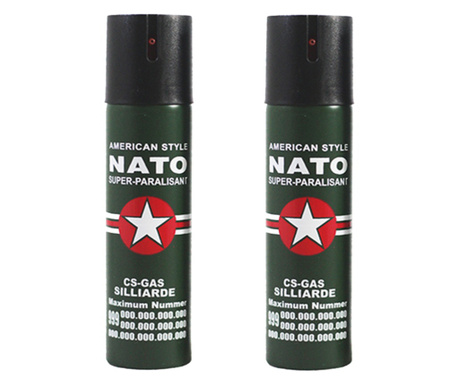 Комплект от 2 парализиращи спрейове IdeallStore®, NATO Defence, 60 ml, зелен