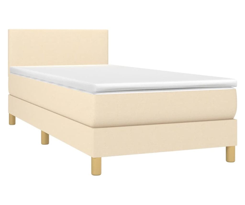 Okvir za krevet s madracem i LED rasvjetom, krem, 90x190 cm, tekstil - 3