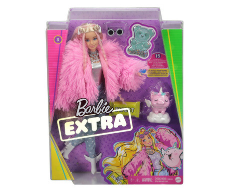 Papusa Barbie extra style Fluffy pinky