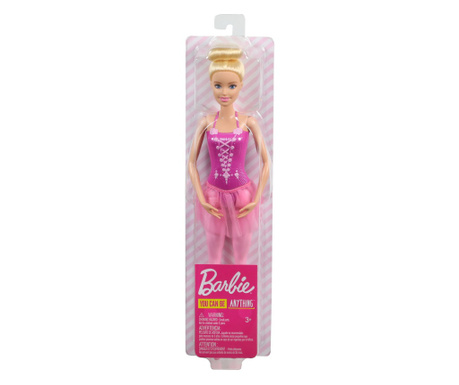 Papusa Barbie balerina blonda cu costum roz