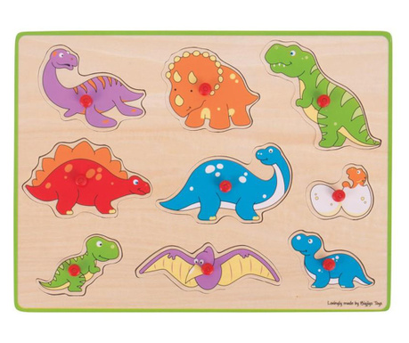 Puzzle din lemn incastru - Dinozauri