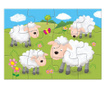 Set 4 puzzle-uri Animale de la ferma (4, 6, 8, 12 piese)