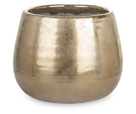 Ghiveci ceramica auriu, 19,5x15 cm