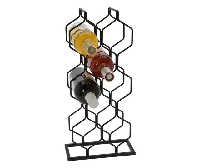 Υποστήριξη 8 μπουκαλιών κρασιού Home&Styling Collection, μέταλλο, 23x11x48 εκ., μαύρο