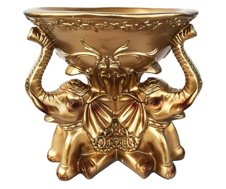 Fructiera cu suport in forma de elefanti, Gold, 20 cm, 512H