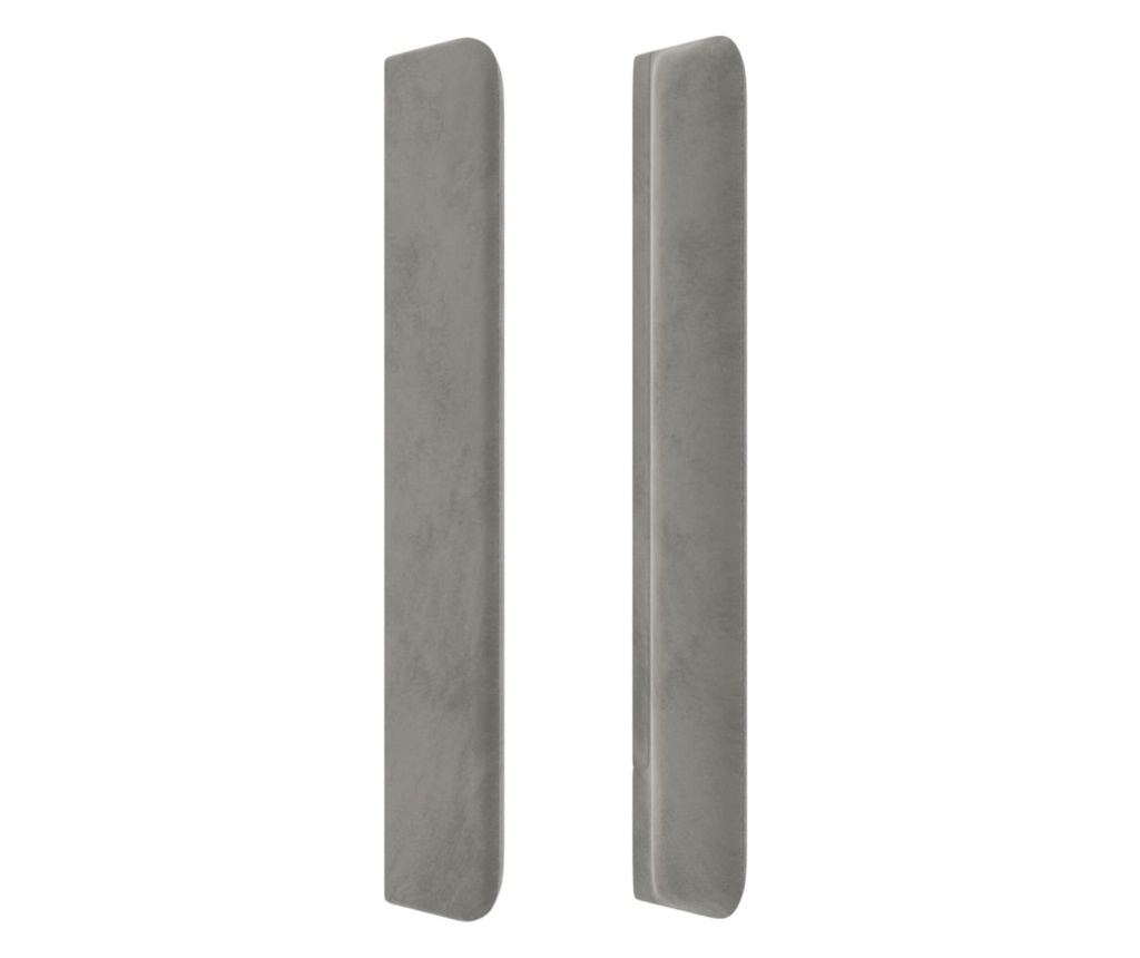 LED Табла за легло, Светло сиво, 163x16x118/128 см, Кадифе - 5