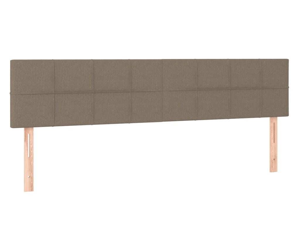 Боксспринг легло с матрак, таупе сиво, 200x200 см, текстил - 6