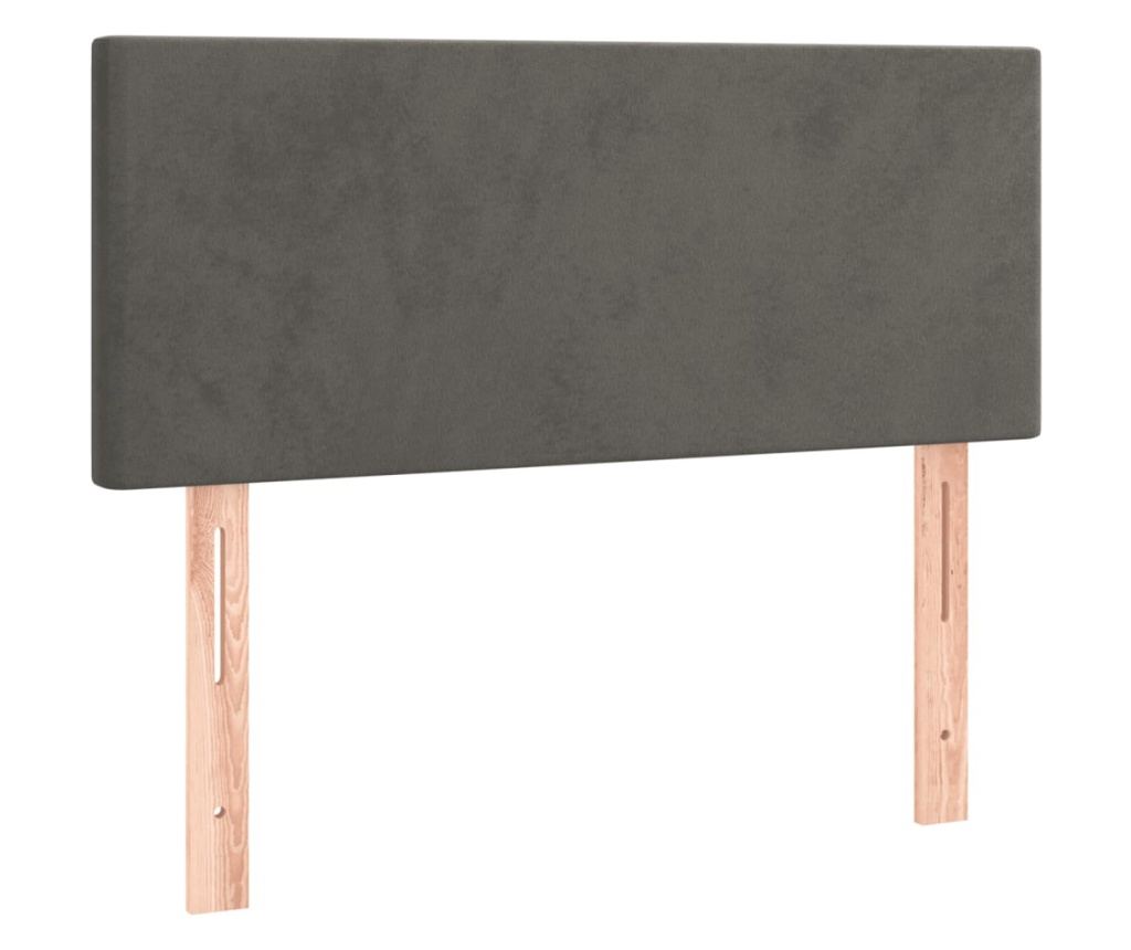 Boxspring krevet s madracem, tamnosiva, 90x190 cm, baršun - 6