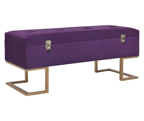 Banchetă cu un compartiment de depozitare violet 105cm catifea