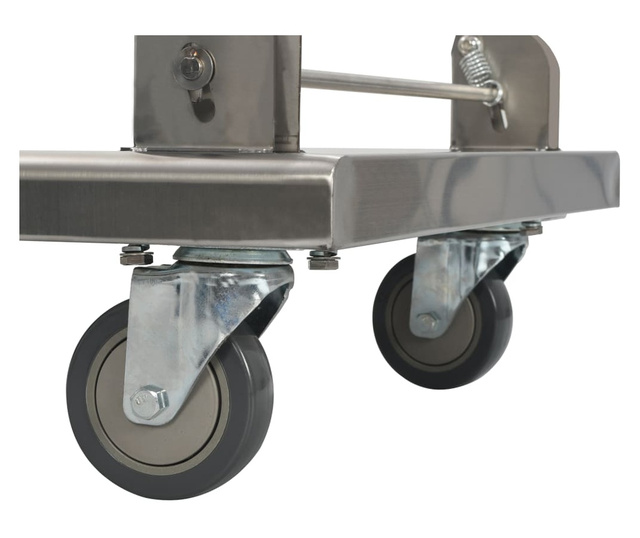 Платформена количка, сребриста, 82x53x86 см, неръждаема стомана