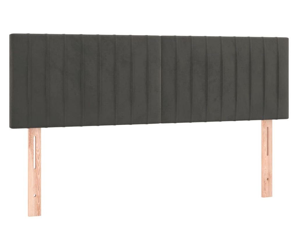 Легло с пружини, матрак и LED, тъмносиво, 140x190 см, кадифе - 7