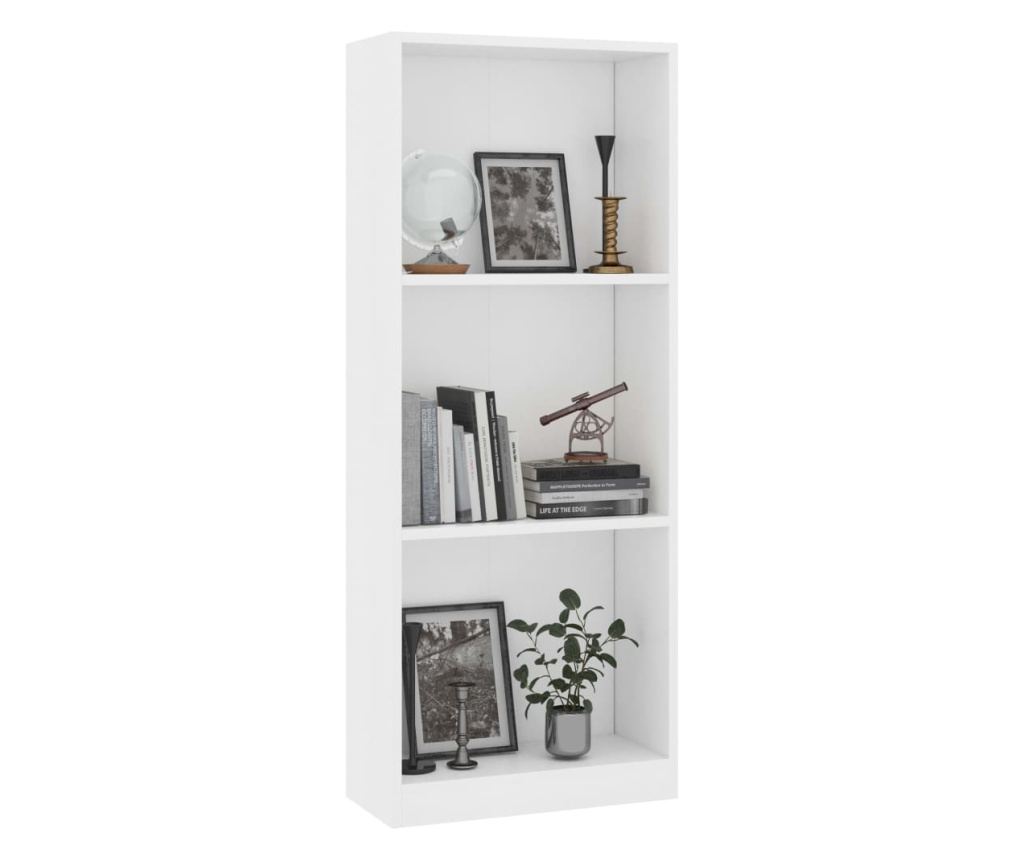 3-szintes fehér forgácslap könyvszekrény 40 x 24 x 108 cm - 6