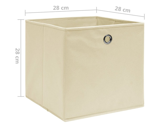 Kutije za pohranu od netkane tkanine 4 kom 28 x 28 x 28 cm krem