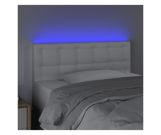 LED uzglavlje bijelo 100 x 5 x 78/88 cm od umjetne kože