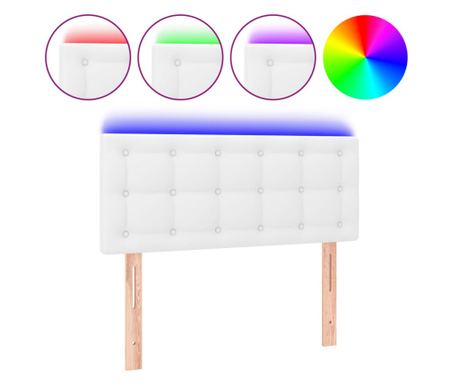 LED uzglavlje bijelo 80 x 5 x 78/88 cm od umjetne kože