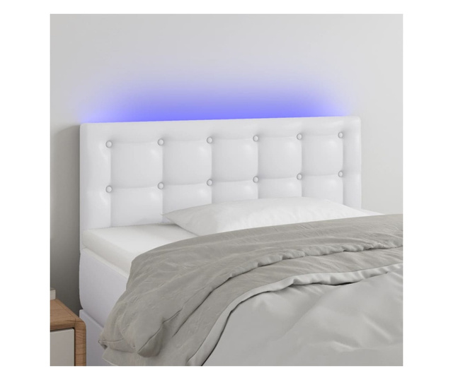 LED uzglavlje bijelo 90 x 5 x 78/88 cm od umjetne kože