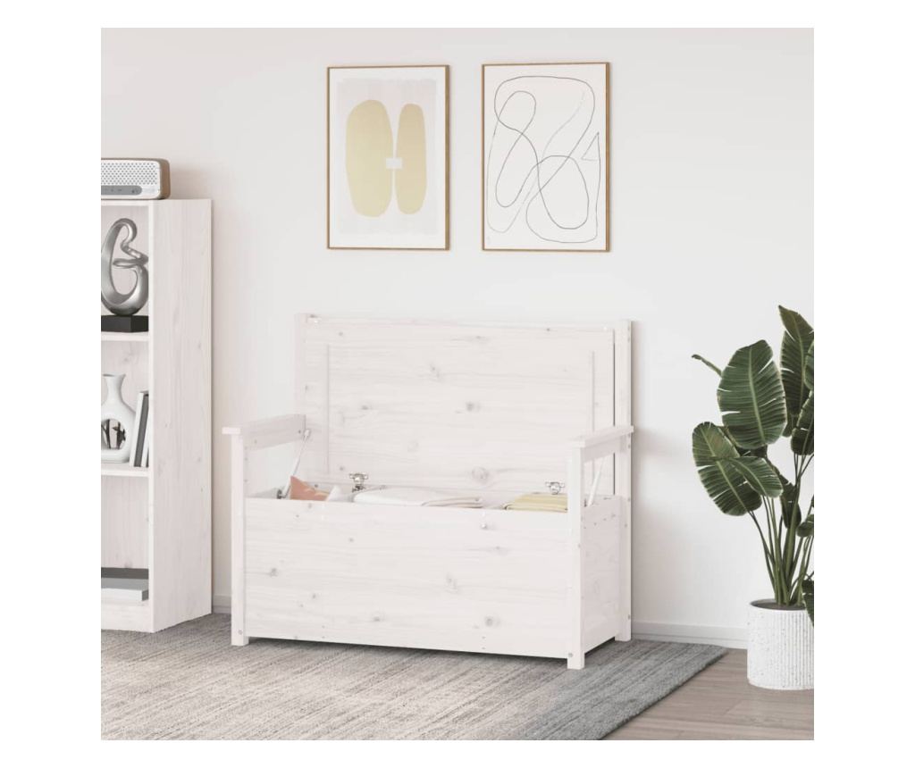 fehér tömör fenyőfa pad 112,5 x 51,5 x 96,5 cm - 6