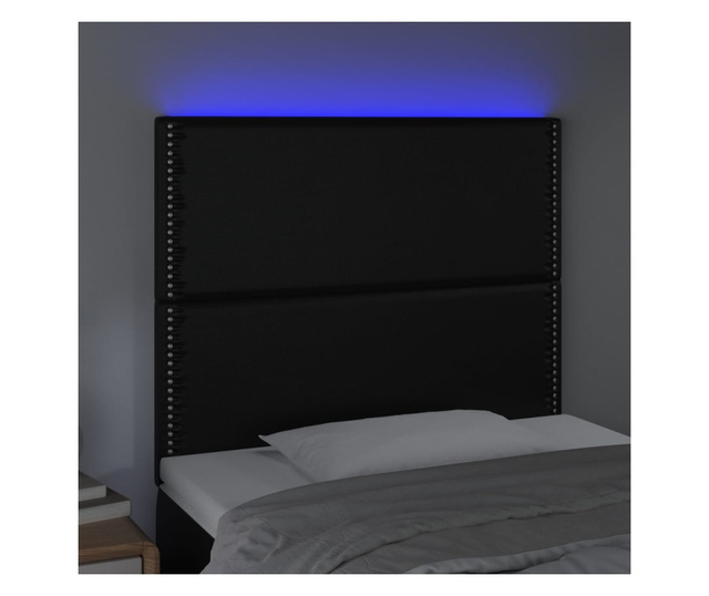 LED uzglavlje crno 80x5x118/128 cm od umjetne kože