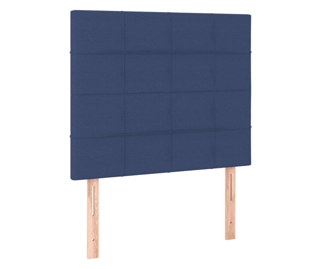 Боксспринг легло с матрак, синьо, 100x200 см, текстил - 6