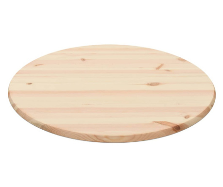 Blat de masă, natural, 25 mm, 80 cm, lemn de pin, rotund