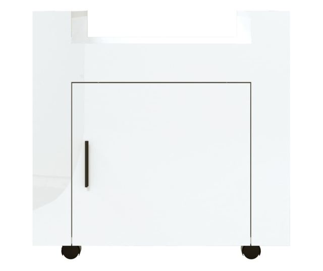 Kolica za radni stol sjajna bijela 60x45x60cm konstruirano drvo