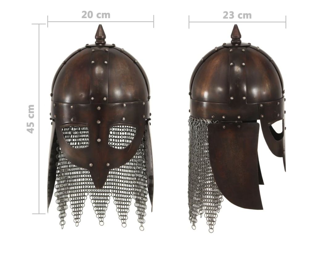 Vikinška bojevniška čelada starinska kopija LARP bakreno jeklo - 8