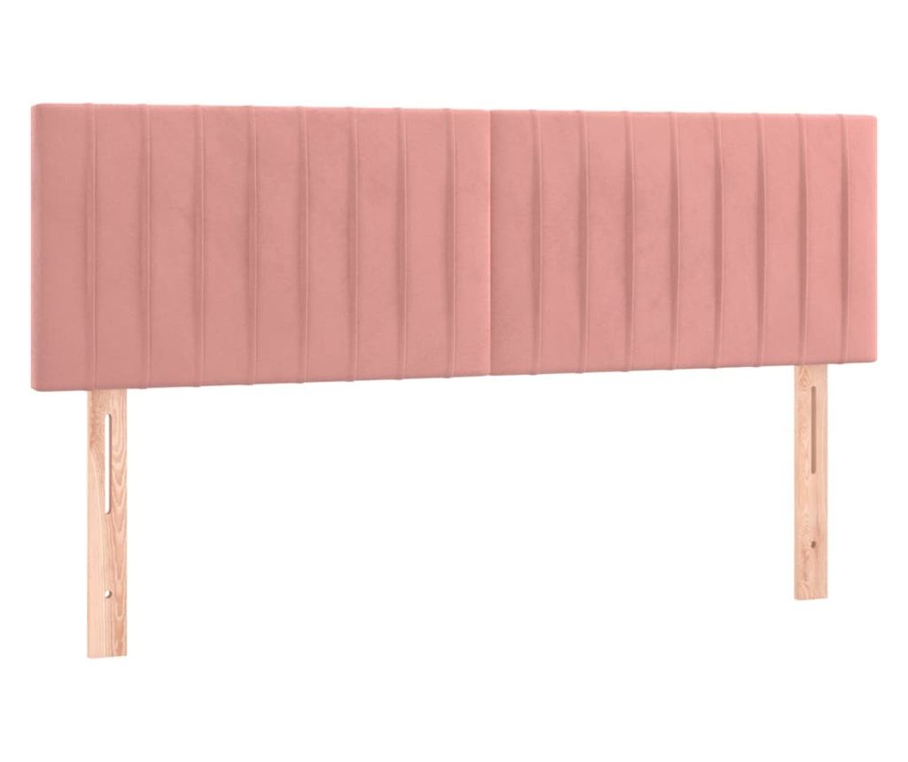 Боксспринг легло с матрак, розово, 140x200 см, кадифе - 6