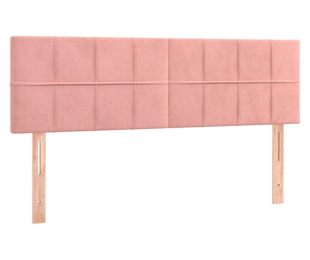 Боксспринг легло с матрак, розово, 140x190 см, кадифе - 6