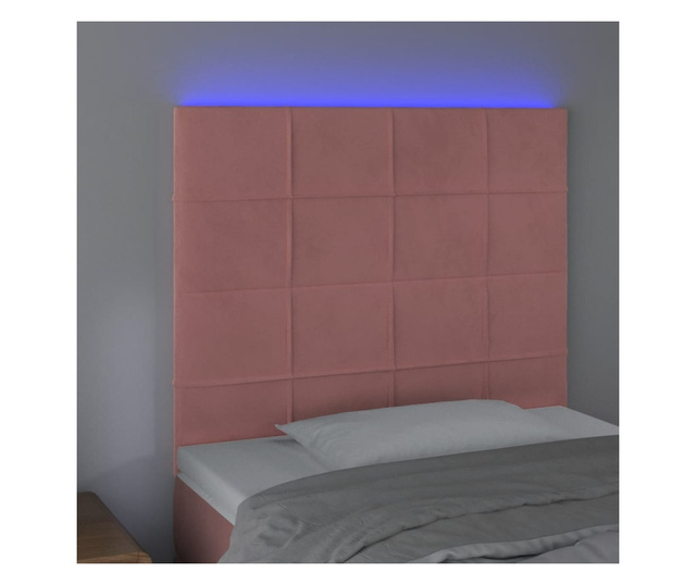 LED uzglavlje ružičasto 80x5x118/128 cm baršunasto