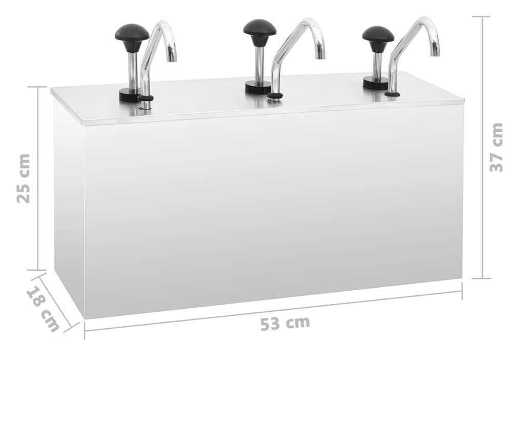 Диспенсър за сос от неръждаема стомана, 3 x 3,5 л - 15