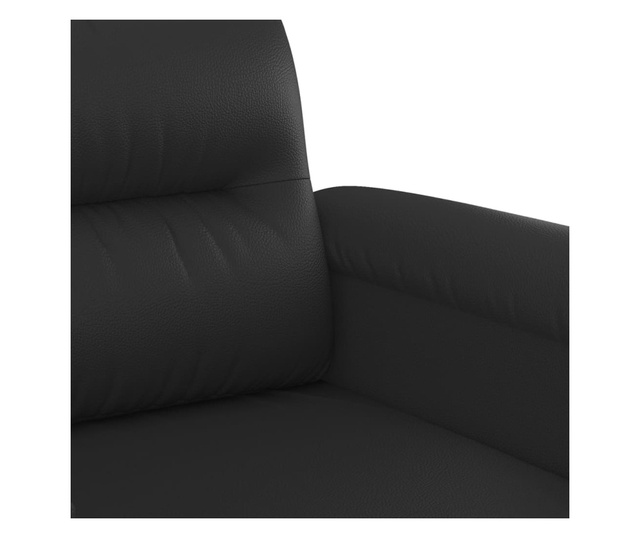 Fotelj črn 60 cm umetno usnje