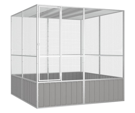 Kavez za ptice sivi 213,5x217,5x211,5 cm od pocinčanog čelika