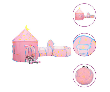 Dječji šator za igru s 250 loptica ružičasti 301 x 120 x 128 cm