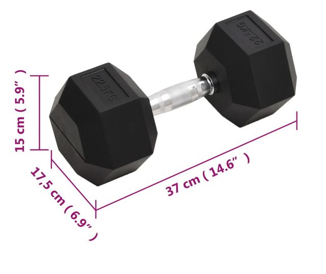 Jednoručni uteg 2 kom 22,5 kg od lijevanog željeza