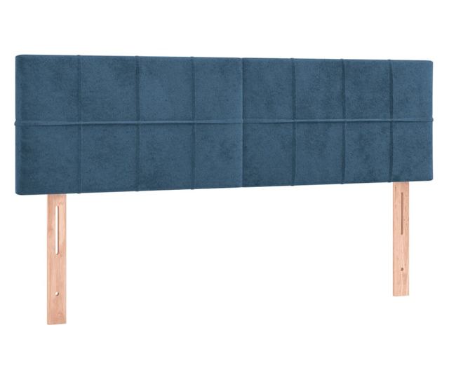 Боксспринг легло с матрак, тъмносиньо, 140x200 см, кадифе