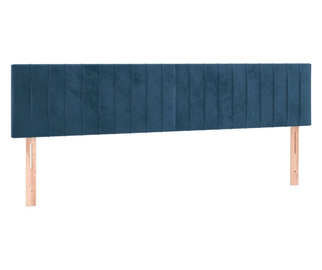 Boxspring krevet s madracem, tamnoplavi, 160x200 cm, baršun - 6