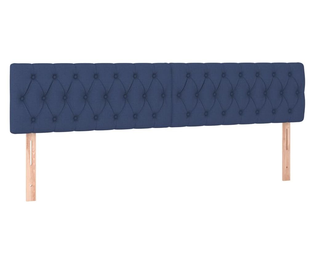 Boxspring ágy matraccal, kék, 200x200 cm, textil - 6