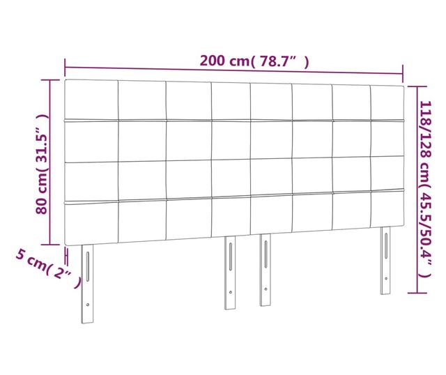 gytbla, 4 db, fekete, 100x5x78/88 cm, textil