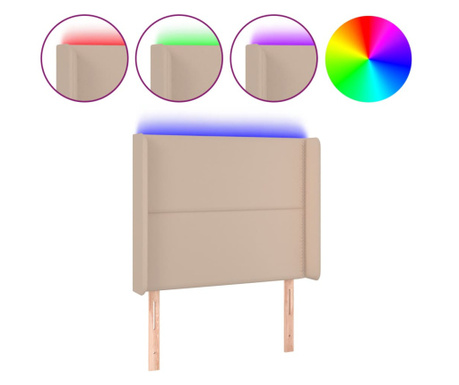 LED uzglavlje boja cappuccina 103x16x118/128 cm od umjetna koža