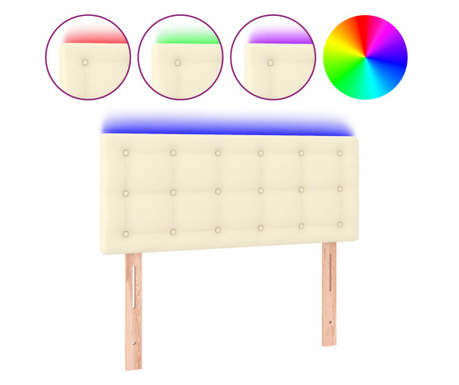LED Горна табла за легло, кремава, 90x5x78/88 см