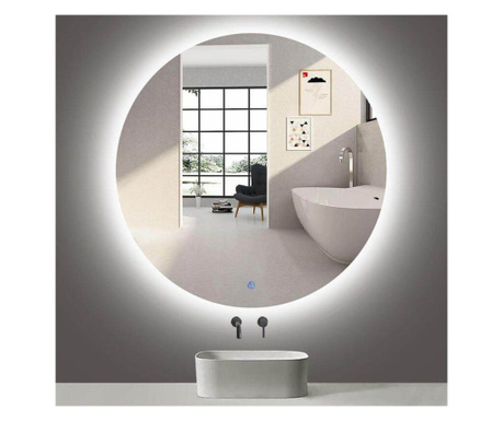 Oglinda baie Chloe, rotunda, diametru 60 cm, iluminare led, buton touch 60 cm