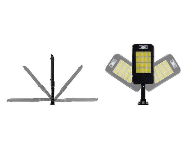 Mercaton® napelemes fali lámpa, mozgásérzékelővel, 240 LED COB, 4 üzemmód, IP67, 11,5x23,5x4 cm