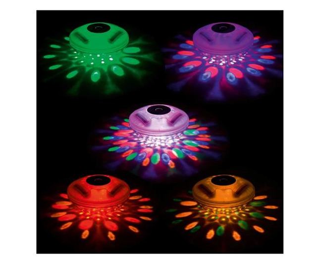 Medencelámpa, lebegő, 4 LED, 7 világítási mód, IP68, 3xAA, 14 cm, Bestway